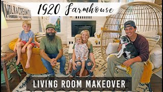 Farmhouse Renovation Living Room Makeover Before &amp; After - Lavender &amp; Fir Farmstead
