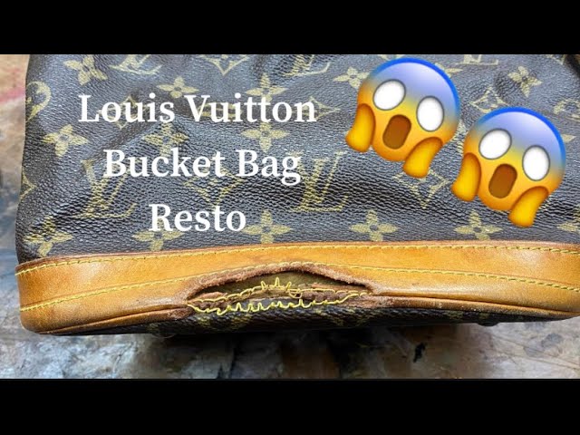 brandylovesvintage: bag restoration: vintage lv bucket bag with sticky  lining