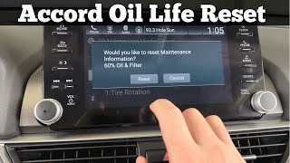 How To Reset The Oil Life On 2018  2022 Honda Accord  Reset Oil Change Reminder to 100%