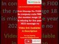 Error Message No F5150 - In company code FI00 the number range 18 is missing for the year 2023