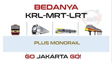 Sama-Sama Kereta. Terus Beda KRL - MRT - LRT - Monorail Apa??
