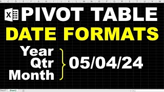 Pivot Table date format change - Excel - how to group and ungroup date formats in Excel