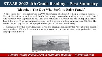 2022 STAAR Reading ~ 4th Grade (The Best Summary)