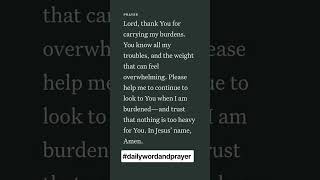 I lay aside every burden and trust in the care of my God and Father | Daily Declarations #loved