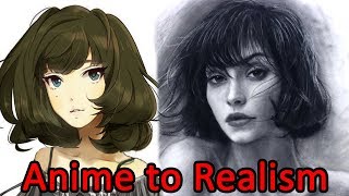 Anime Girl to Realism Surprising Result? - Takagaki Kaede from Idolmaster Drawing