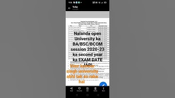 nalanda open University//second year session 2020-23 ka exam ka date jari