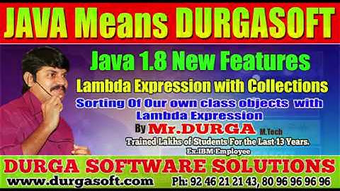 Java 8  ||  Sorting of Our own class objects with Lambda Expression by Durga