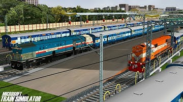 Loco Change Electric to Diesel || Bhopal Express || WAP7~WDM3B || MSTS Open Rails Journey