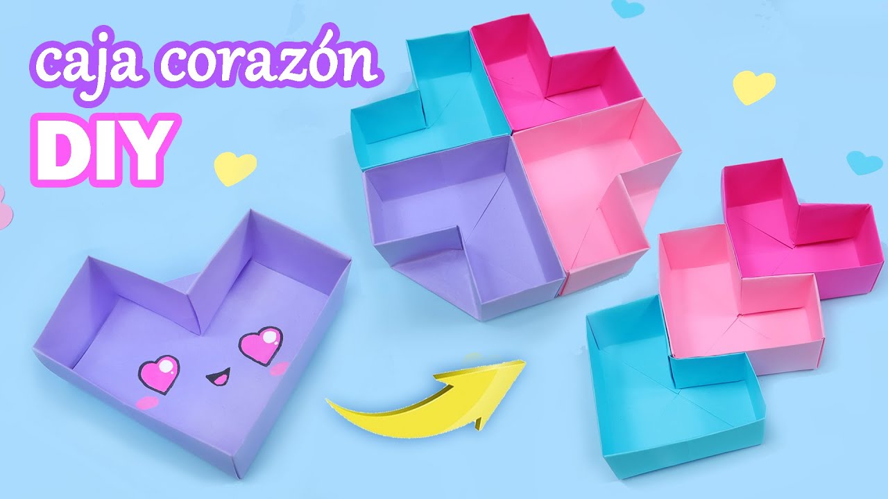 DIY Caja de Papel 💗 Corazón Kawaii 😍 Manualidades con Papel / Tutorial Origami