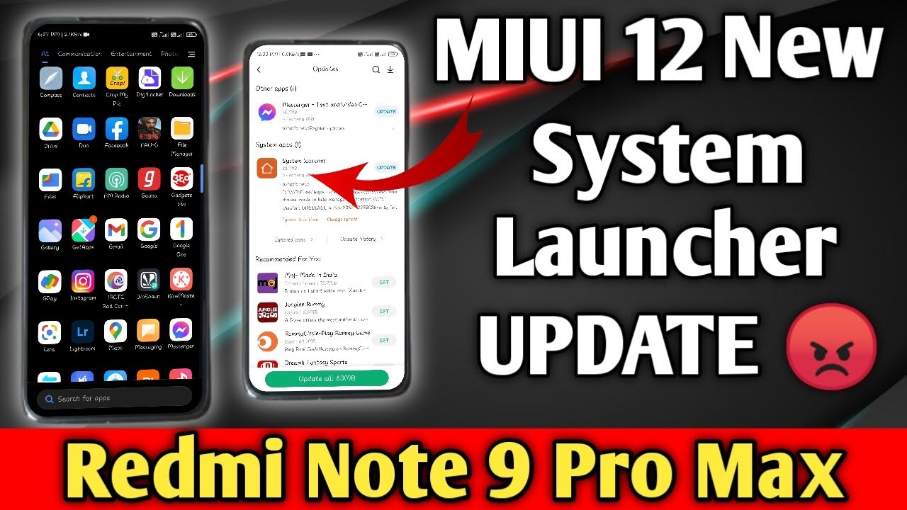 MIUI 12 REDMI NOTE 9 PRO MAX SYSTEM LAUNCHER UPDATE BUG DON'T UPDATE SYSTEM LAUNCHER APP