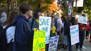 Parents, students across province protest against education cuts
