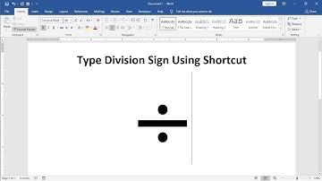 How to type division sign in MS Word using keyboard