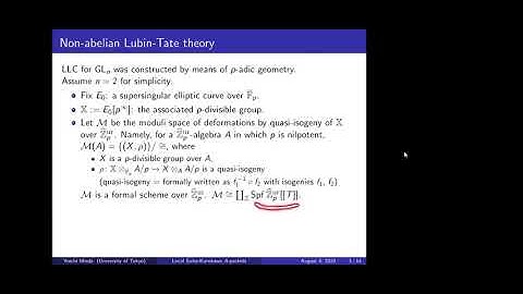 8th PRCM: Yoichi Mieda, Local Saito-Kurokawa A-packets, cohomology of Rapoport-Zink tower for GSp(4)