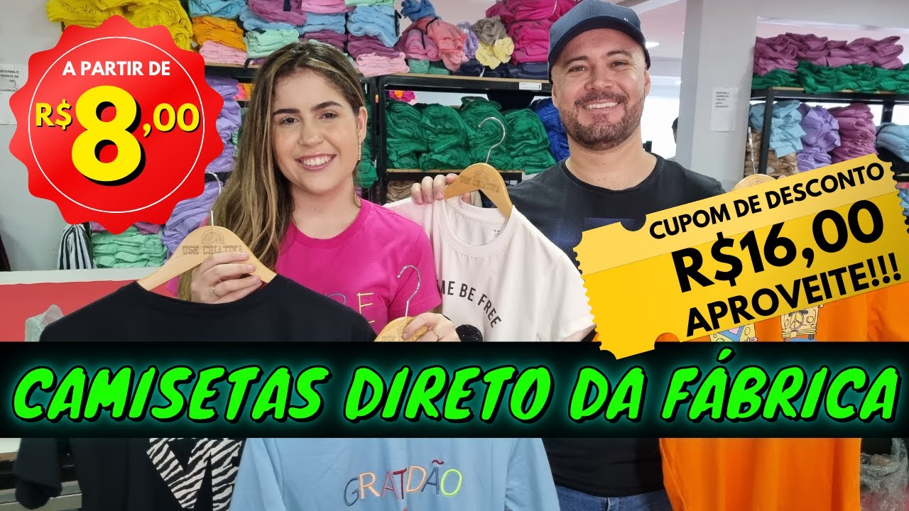 CAMISETAS A PARTIR DE 8 REAIS (CUPOM DE DESCONTO R$16,00 NESSE VÍDEO) 