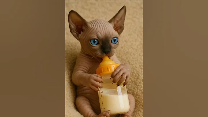 Video 8393841: tiny sphynx kitten, sphynx baby kitten, adorable sphynx kittens, baby kitten drinking milk