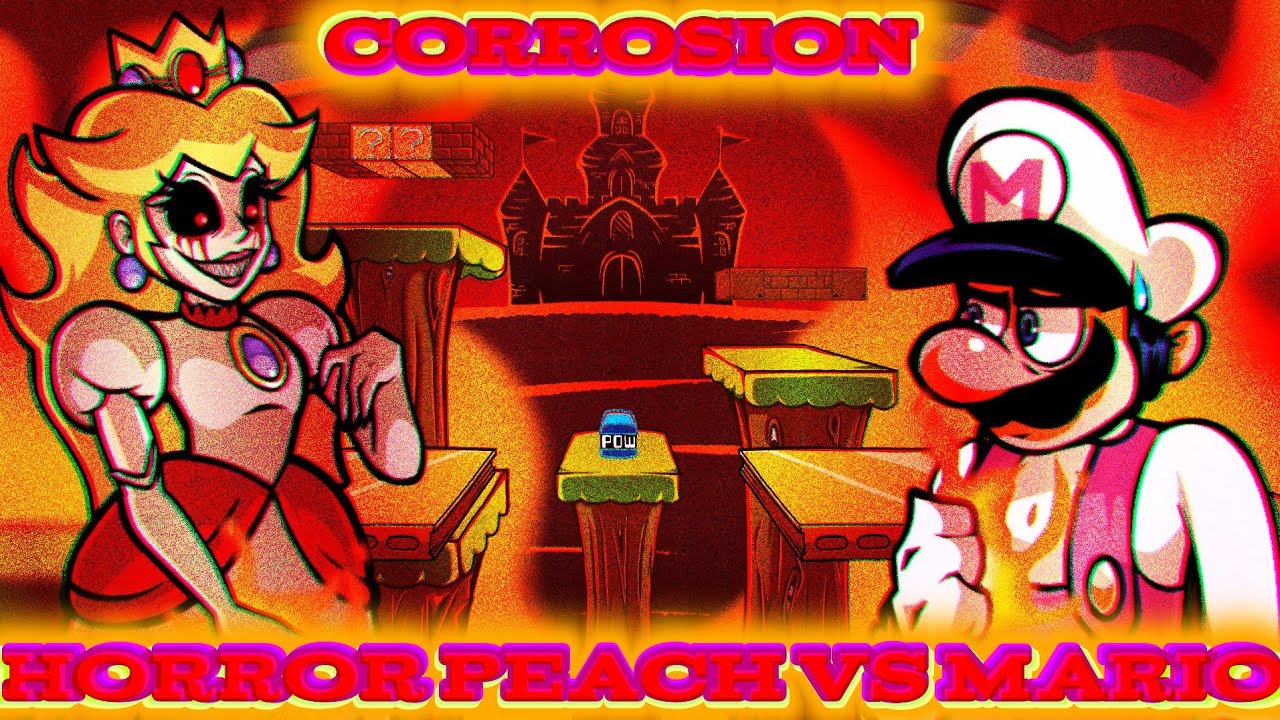 FNF||El Fontanero Contra La Princesa Asesina||Corrosion Cover(Horror Peach🆚IHY Mario)||{+FLM}