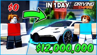 Going From Poor to BUGATTI DIVO in A DAY | ROBLOX Driving Empire