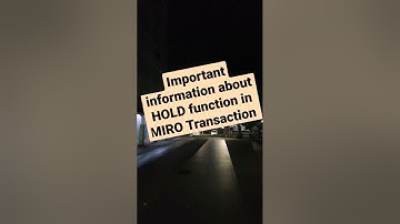 SAP MM Interview Question: Important details about the HOLD function in SAP MIRO Transaction