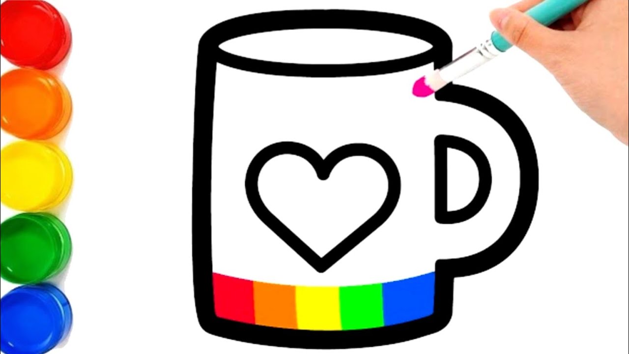 Drawing and Coloring Cup for Kids And Toddlers Draw Dolls Tv How To Draw 