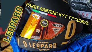 unboxing helm kyt tt course LEOPARD