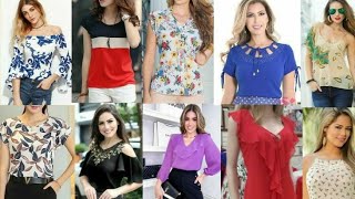 Latest Stylish Blouse designs// With Dots Printed plain pattren Collection 2022 New style Shirts