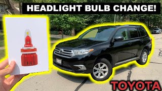 How to Change the Headlight Bulb on a 2011-2013 Toyota Highlander | Boslla LED Headlight Review