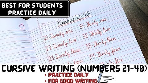 How To Write ✍️ Numbers in English/Cursive Writing Numbers/Numbers in English(21-40)/Number Spelling