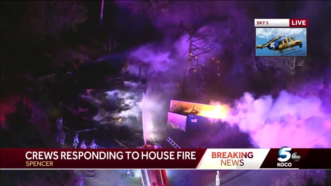 Crews battle house fire in Spencer - YouTube