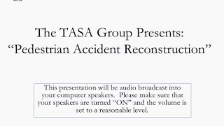 Pedestrian Accident Reconstruction