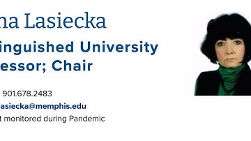Irena Lasiecka (U Memphis, US). Seminar Control in Times of Crisis.  February 25, 2021.