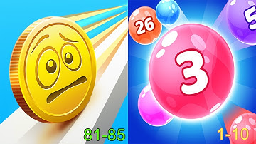 Coin Rush VS Marble Run 3D Android iOS Gameplay (Level 81-85 VS Level 1-10)