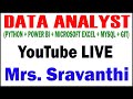 DATA ANALYST TUTORIALS BY Mrs.SRAVANTHI
