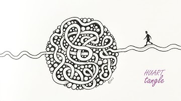 Tangle art for beginners ✺ zentangle inspired art ✺ tangle doodle