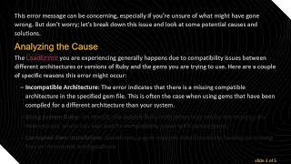 Understanding LoadError When Installing Gems in Ruby: Causes and Solutions