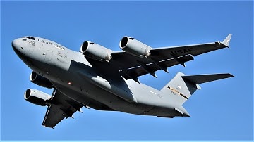 C-17 Reverse Thrust Backing Up & Takeoff | Boeing C-17 Globemaster III