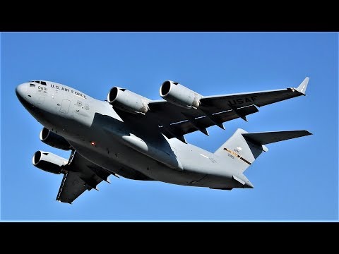 C-17 Reverse Thrust Backing Up & Takeoff | Boeing C-17 Globemaster III