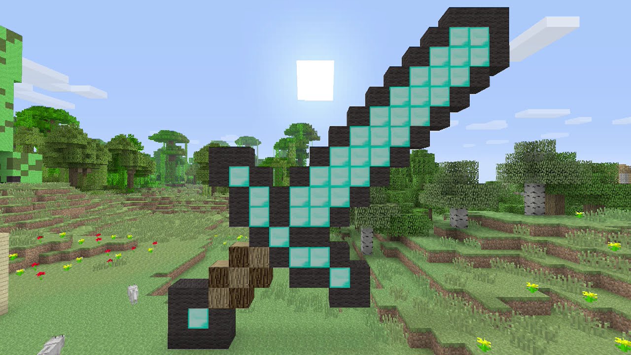 Minecraft Tutorials - Diamond Sword Pixel Art - YouTube