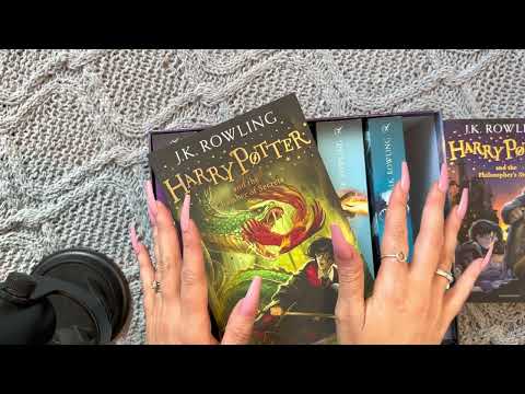 ASMR Harry Potter book collection (close whispers, tapping, camera scratching)