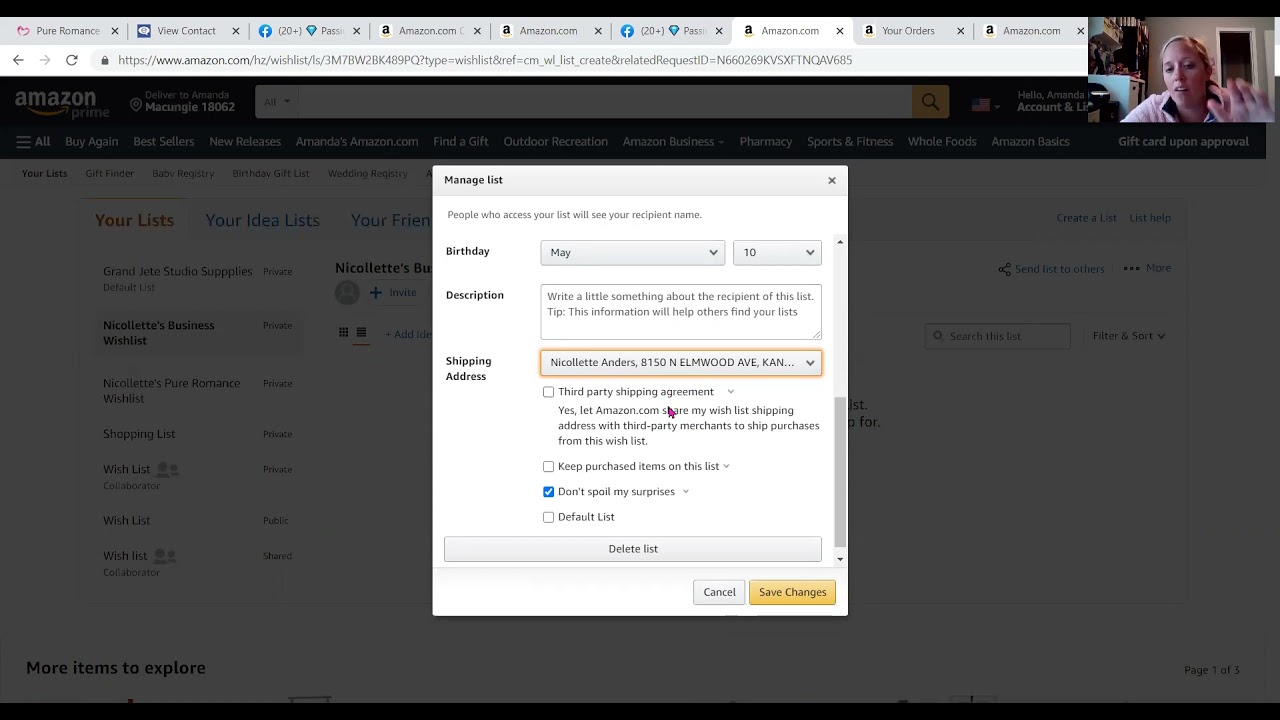 Creating an Amazon Wishlist & Adding your address - YouTube
