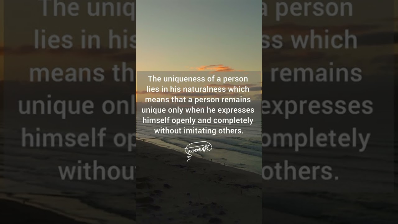 Why should not a person not imitate others? Be unique!!