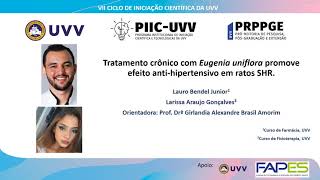 #S011 - TRATAMENTO CRÔNICO COM EUGENIA UNIFLORA PROMOVE EFEITO ANTI-HIPERTENSIVO EM RATOS SHR