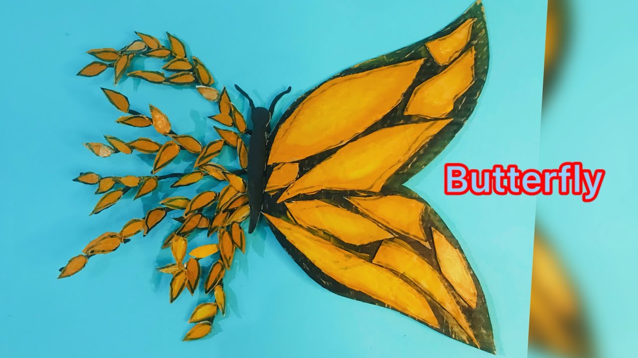 How to make butterfly / Cardboard butterfly Making /clay butterfly / কার্ড বোর্ড দিয়ে প্রজাপতি।