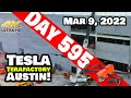 WALLS GOING UP AT GIGA TEXAS! - Tesla Gigafactory Austin 4K  Day 595 - 3/9/22 - Tesla Terafactory TX
