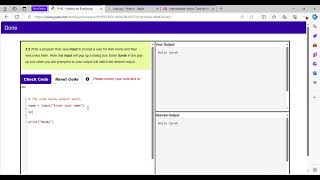 How to do the  Auto Grade Exercise  2.2 (Prompt for users name) in PY4E Python 4 everybody