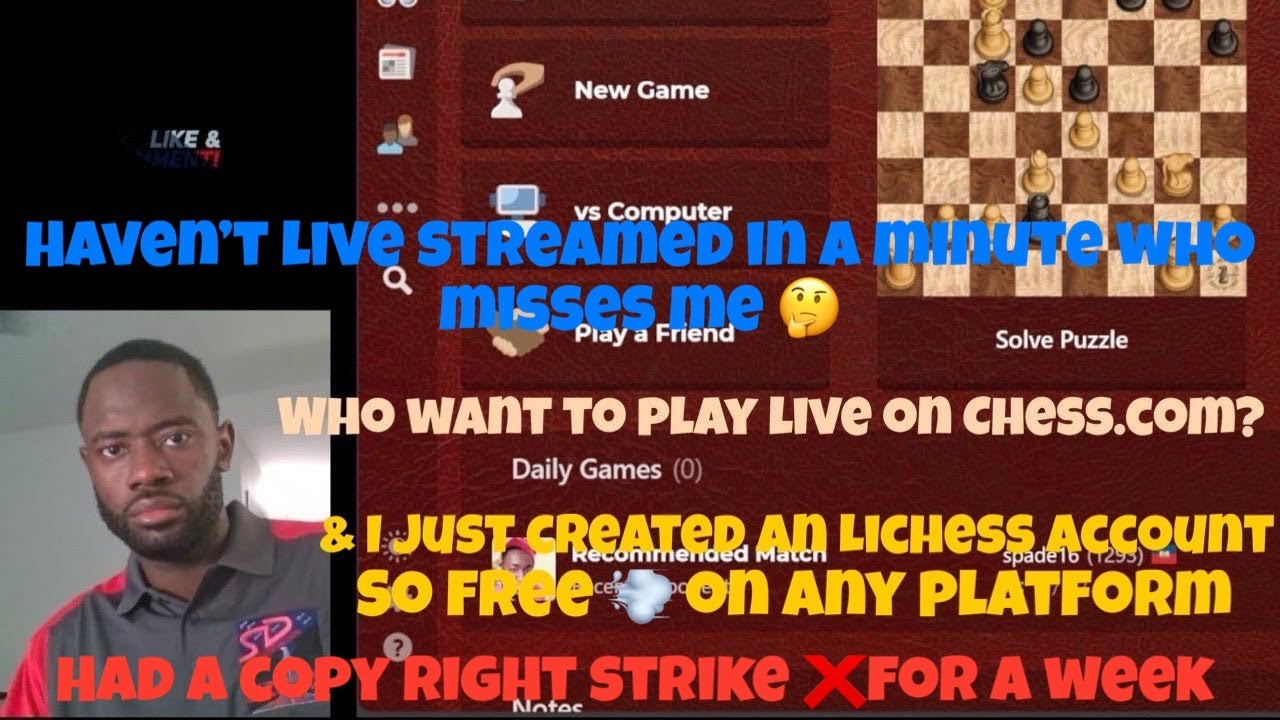 Live Chess games and puzzles on chess.com (title and thumbnail change) 