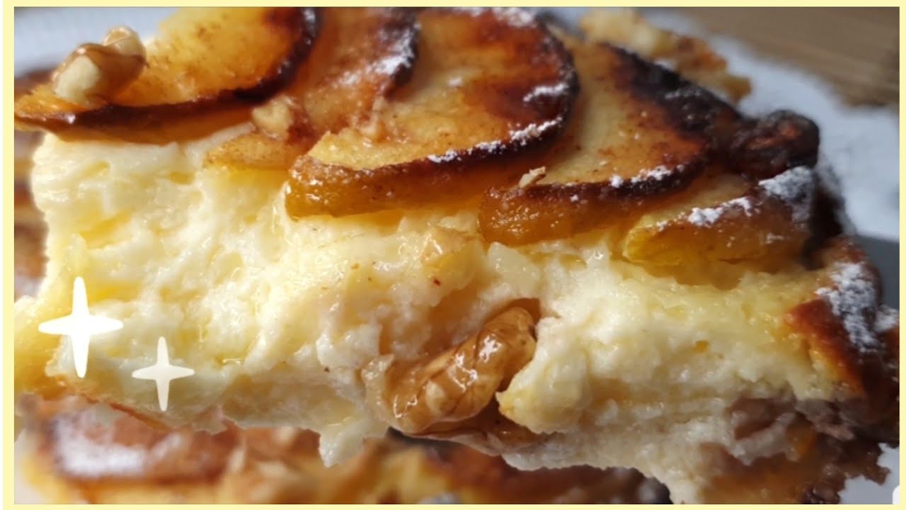 ¡ POSTRE FÁCIL  en 5 minutos ! sólo 3 YOGURES, 2 HUEVOS Y 2 MANZANAS, ¡ lo más rico que probé!