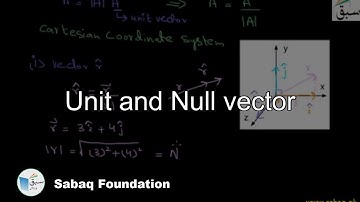 Unit and Null vector, Physics Lecture | Sabaq.pk