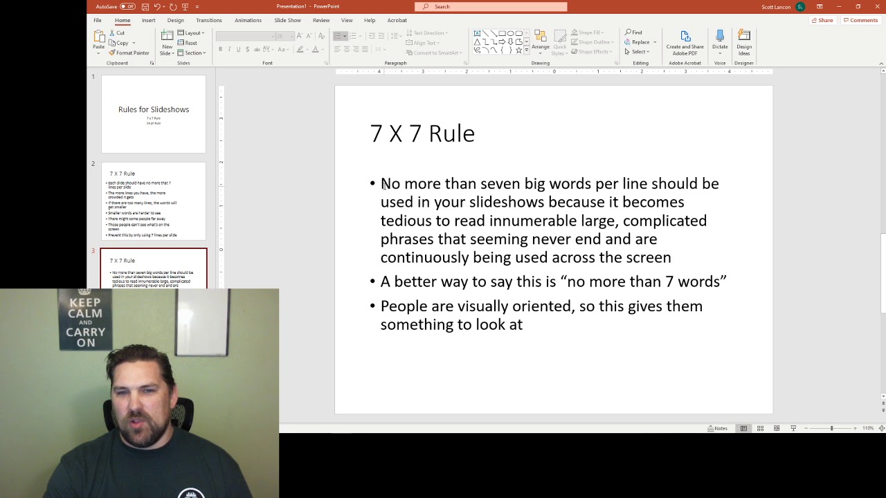 7x7 rule in powerpoint presentation example