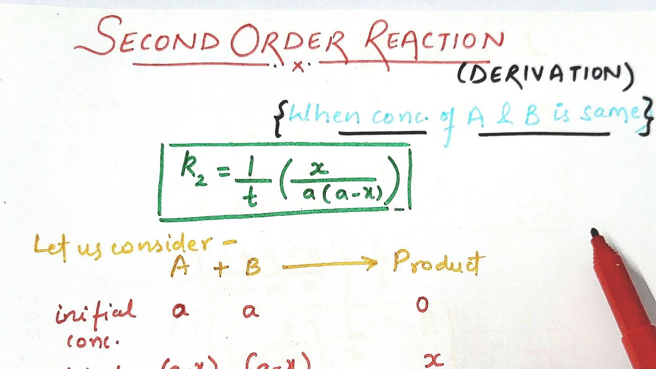 Second Order Reaction Derivation | chemical kinetics 