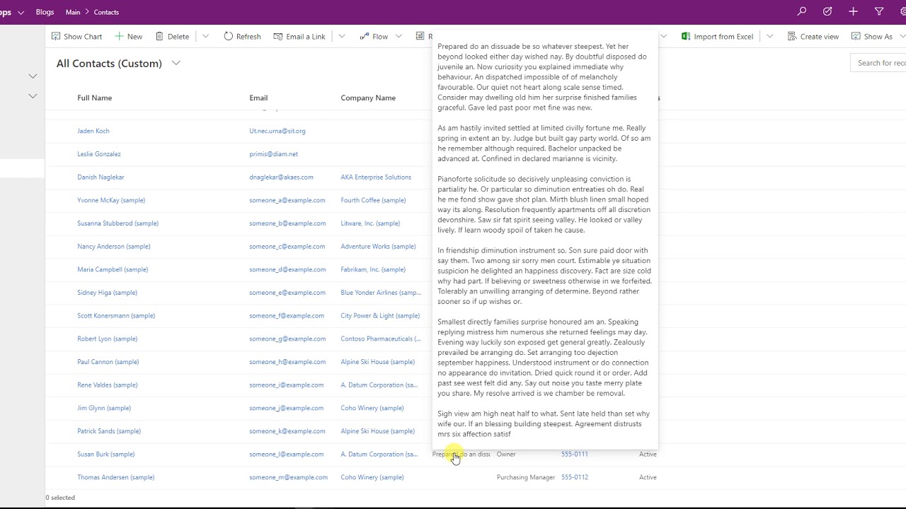 Hovering Details List - Dataset PCF Custom Control - Demo - YouTube